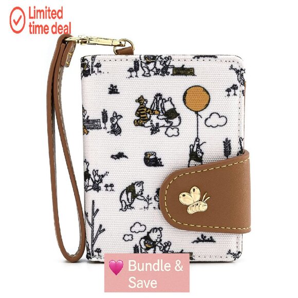 Canvas Wristlet Wallet with 8 Card Slots Zippered Coin Pouch